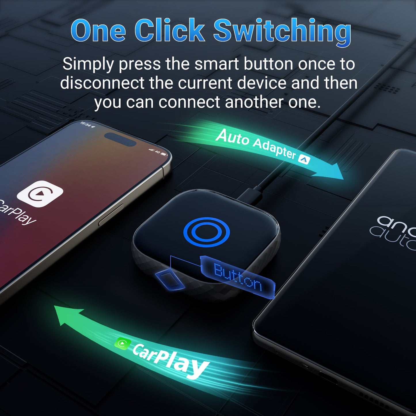 The Smart Car Link Wireless CarPlay/Android Auto 2 in 1 Adapter
