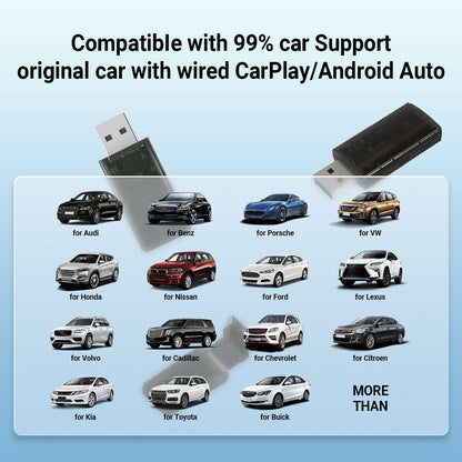 2-in-1 Mini Wireless CarPlay/Android Auto Adapter