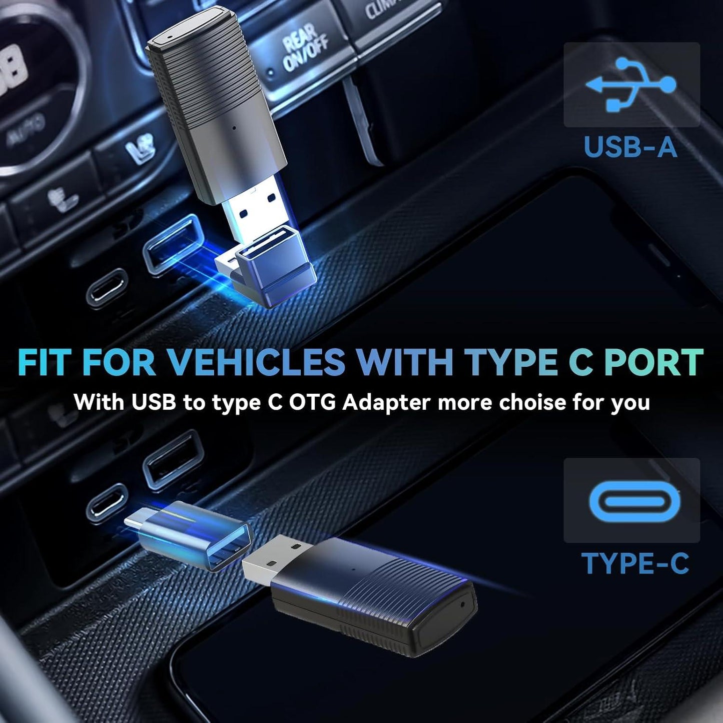 OTTOCAST Mini  Wireless CarPlay/Android Auto Adapter