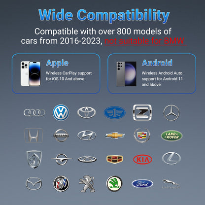 The Smart Car Link Wireless CarPlay/Android Auto 2 in 1 Adapter