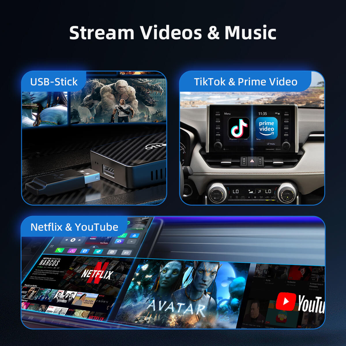 (LIMITED STOCK) Play2Video Pro Wireless CarPlay/ Android Auto All-in-one Adapter