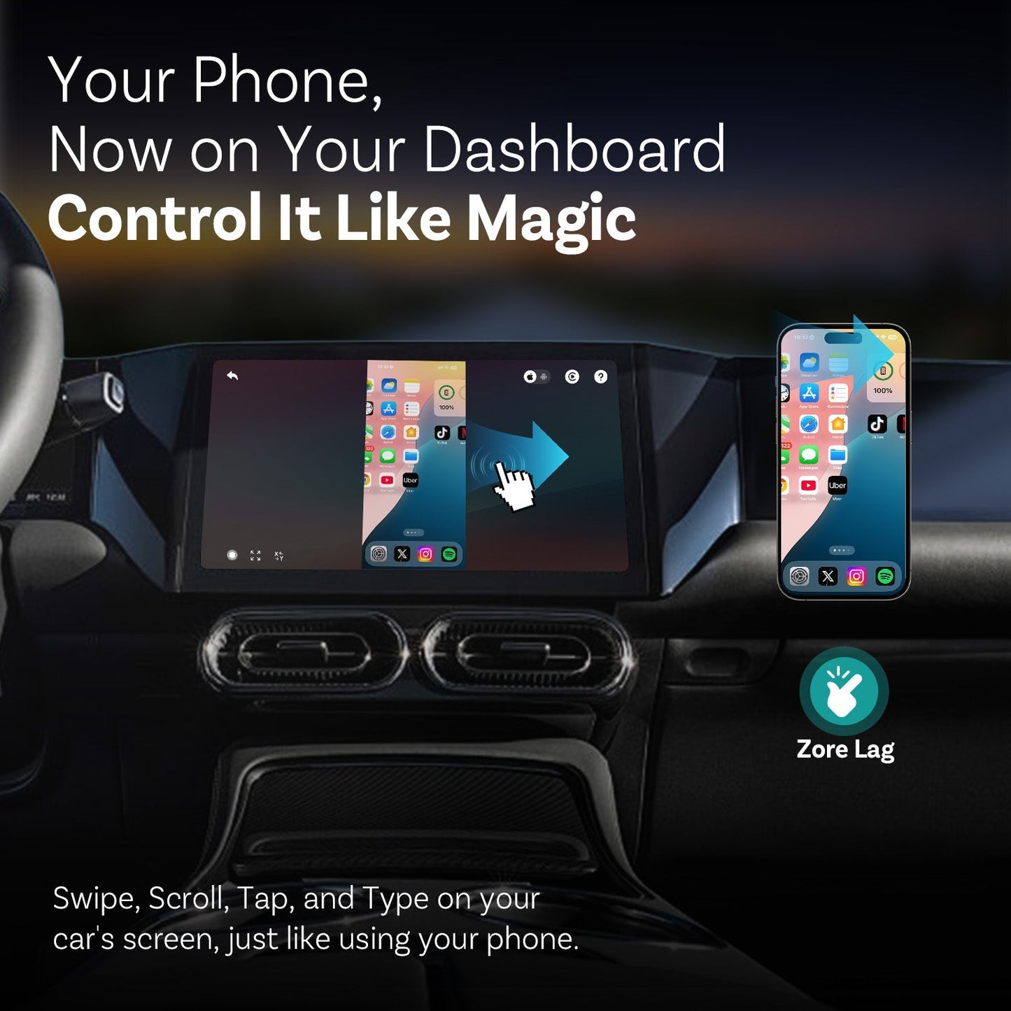 ( EXCLUSIVE PRICE--CODE：L10 )Mirror Touch Wireless CarPlay Adapter