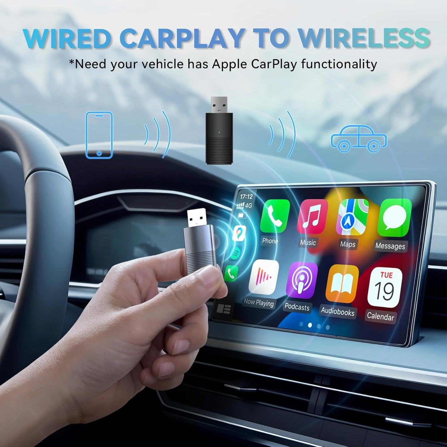 OTTOCAST Mini  Wireless CarPlay/Android Auto Adapter
