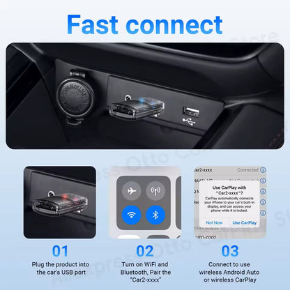 2-in-1 Mini Wireless CarPlay/Android Auto Adapter