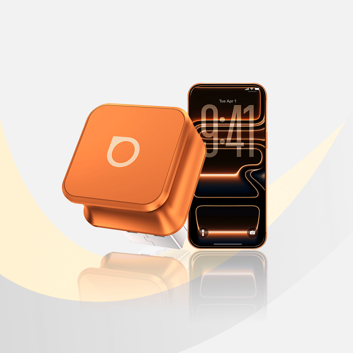 Ottocast Mini Cube 3.0 Adapter - Cosmic Orange | Wireless CarPlay & Android Auto Adapter