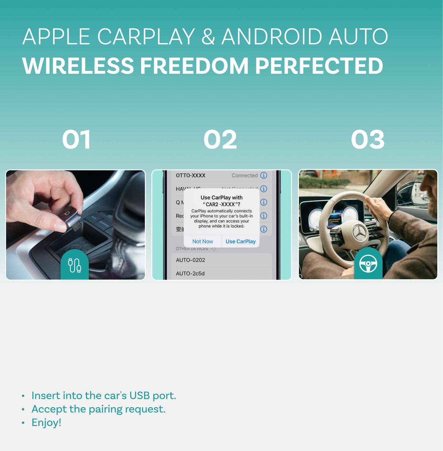 Ottocast Mini Cube 3.0 Wireless CarPlay/Android Auto Adapter