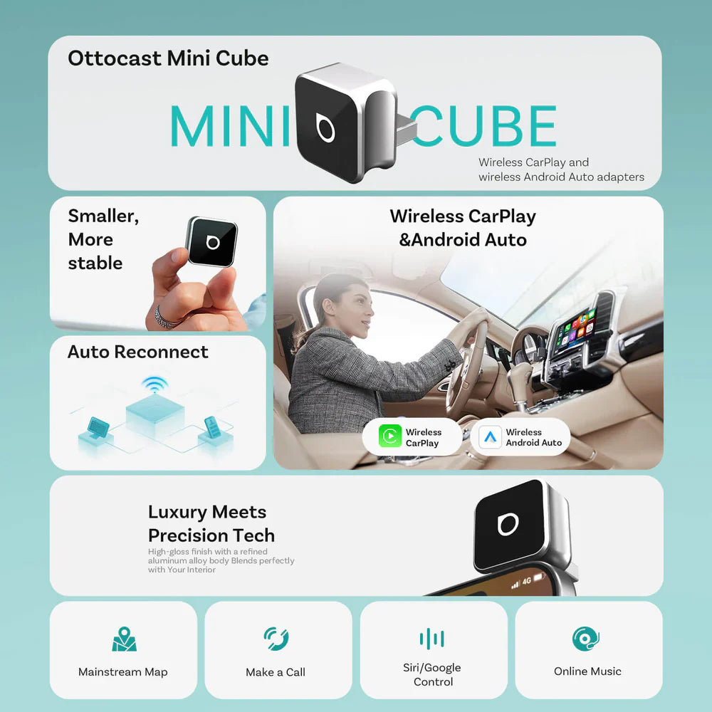 OTTOCAST Mini  Wireless CarPlay/Android Auto Adapter
