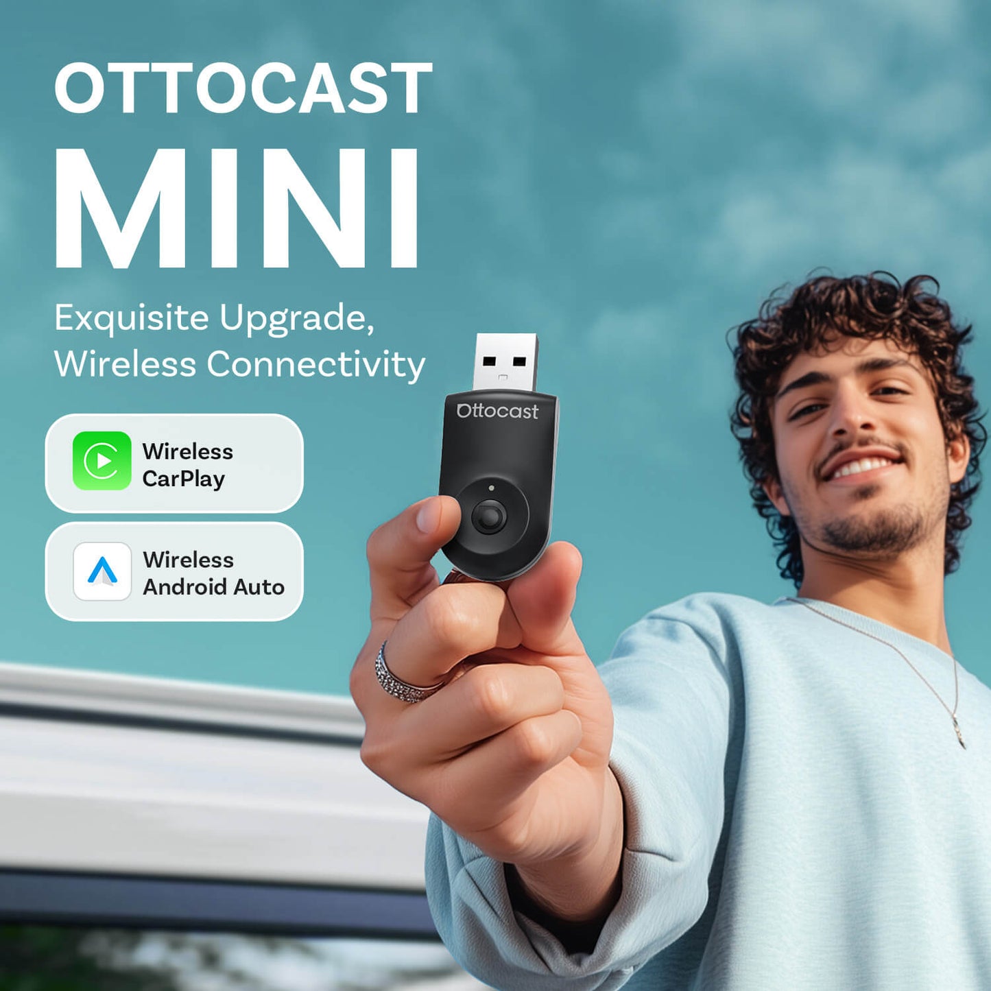 (EXCLUSIVE PRICE)-2-in-1 Mini Wireless CarPlay/Android Auto Adapter