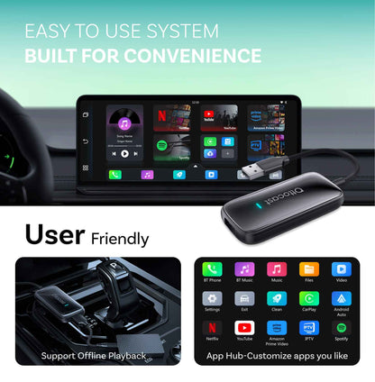 （Exclusive discounts）Play2Video Ultra Wireless CarPlay/Android Auto All-in-1 Adapter