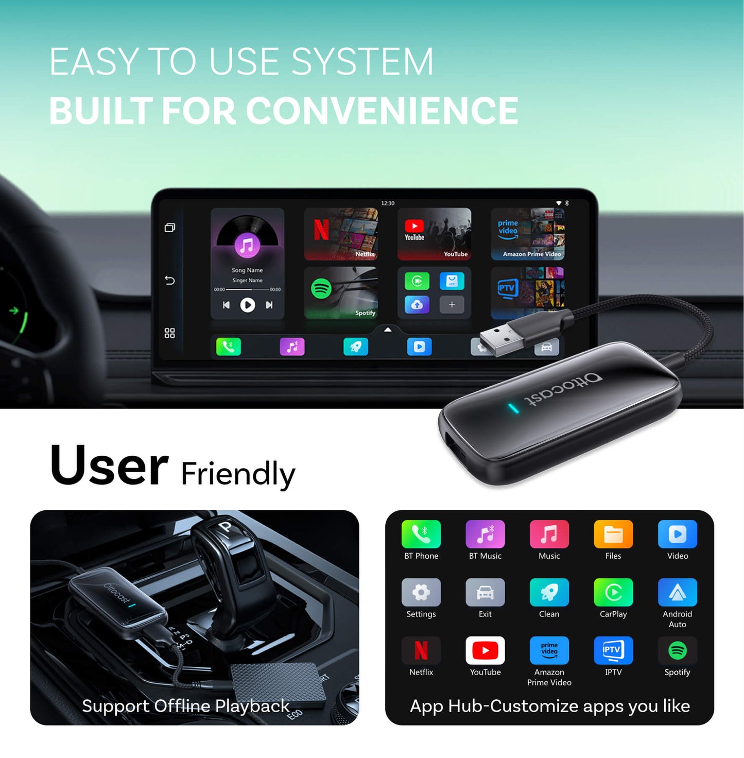 Play2Video Ultra Wireless CarPlay/Android Auto All-in-1 Adapter